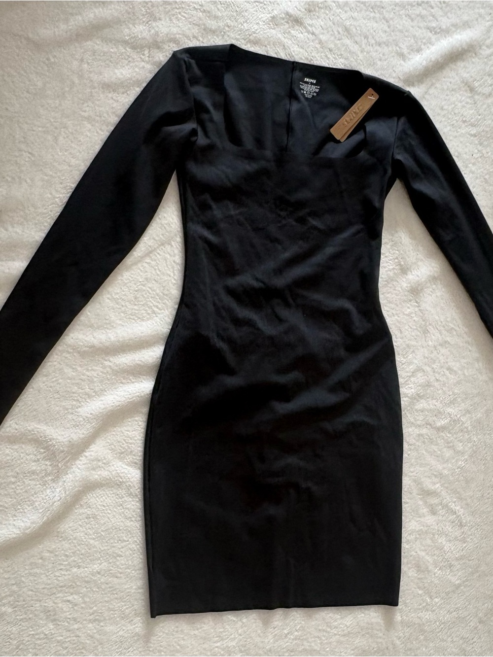 SKIMS Onyx Black Long-Sleeve Bodycon Dress